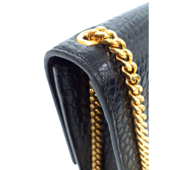 Saint Laurent Paris Logo Kate Chain Shoulder Bag Black - Picture 6 of 8